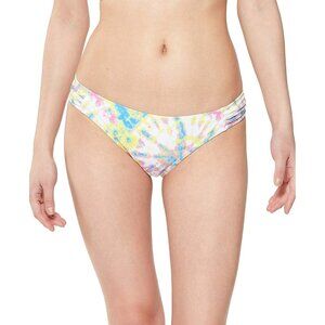 Jessica Simpson Tie Dye Stretch Lined Hipster Bikini Bottom Ruched Colorful M